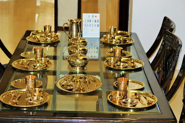 Indian Barthan Brass Dinner Set image