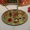 Indian Barthan Brass Pooja Thali With Gift Box