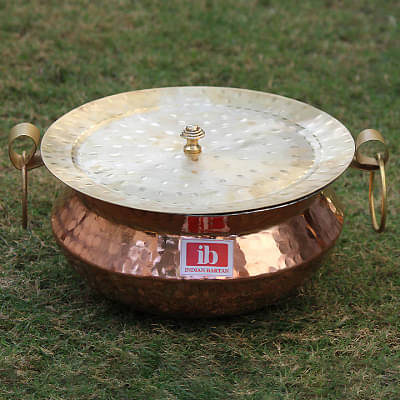 Indian Barthan Copper Sipri / Handi With Lid image