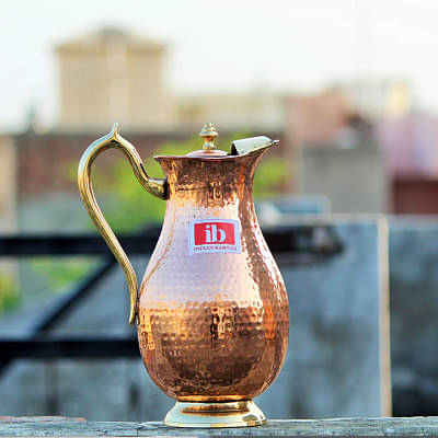 Indian Barthan Handcrafted Copper Jug image