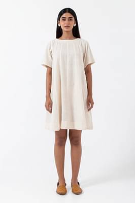 Inkriti Kala Cotton Off-White Zero Waste Dress Off White image