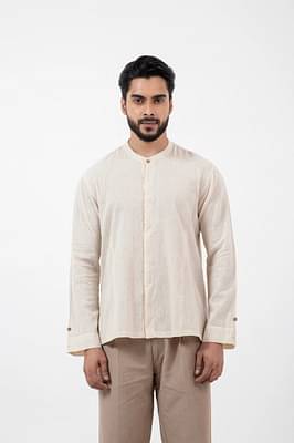 Inkriti Kala Cotton Off-white Angrezi Shirt image