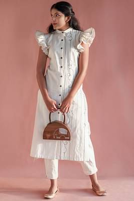 Itidor Off White Turtledove Kurti image