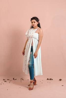 Itidor White Wabi Sabi Kurti image