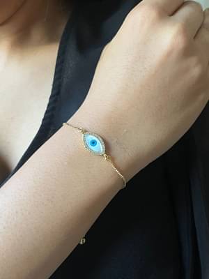 Johori Marquise Evil Eye Bracelet - Gold Plated image