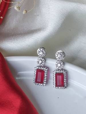 Johori Statement Ruby & Cz Stone Studs image