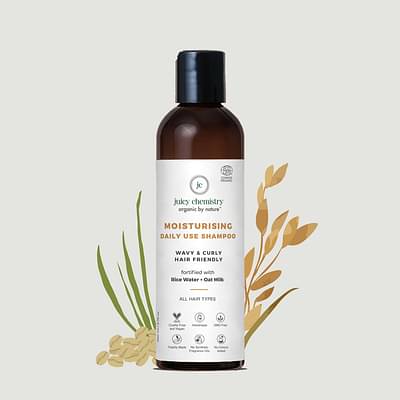 Juicy Chemistry Moisturising Daily Use Shampoo for Nourished & Frizz Free Hair - Made with Rice Water & Oat Milk - Certified Organic (200 ml) image