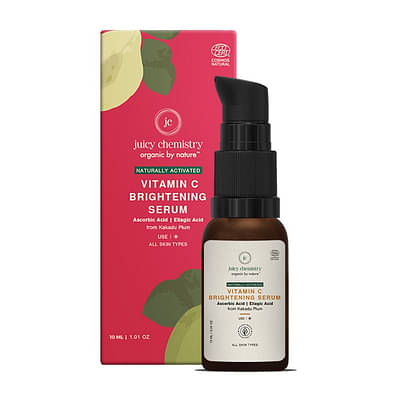 Juicy Chemistry Vitamin C Brightening Serum, 10 ml | Natural Vitamin C Serum for Glowing, Brighter & More Radiant Skin | Beginner Friendly Potent, Bioavailable Serum | Cruelty-free & 100% Vegan image