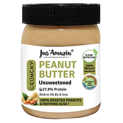 Jus Amazin CRUNCHY  Peanut Butter - Unsweetened (325g) image