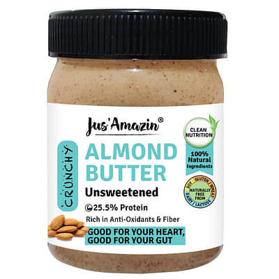 Jus Amazin CRUNCHY Almond Butter - Unsweetened (325g) image