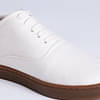 Jutaji Eco-Derby White Sneakers For Men | Lace Up | Cork & Natural Latex Padded Insole | Anti-Skid