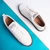 Jutaji Resolve White Sneakers For Men | Lace Up | Cork & Natural Latex Padded Insole | Anti-Skid