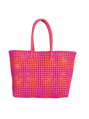 KST Bags Handmade Wire Koodai Basket- Red Rose & Orange Shopping Tote Bag image