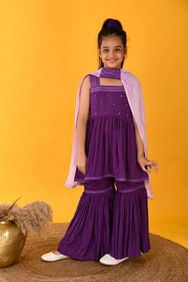 Kalp Purple Lace Set image