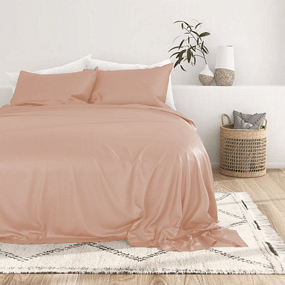 King size Bamboo Bedsheet set (flat sheet, 2 pillow covers) Rose Gold image