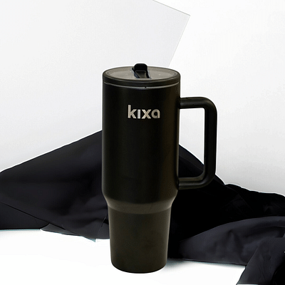 Kixa HydroFlow Tumbler-1200 ml, Hot & Cold Tumbler (Leakproof) (Black) image