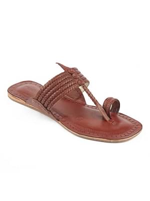 Korakari Kolhapuri Dark Brown For Women-W001 image