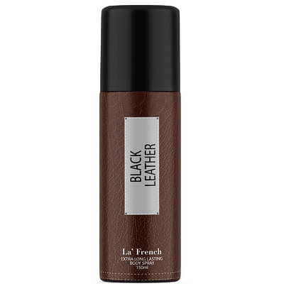 La French Black Leather Deodorant 150ml For Men | Long Lasting Deodorant | 24 Hours Odor Protection | Fresh Amber Woody and Musky Fragrance | All Day Freshness |Body Spray For Men image