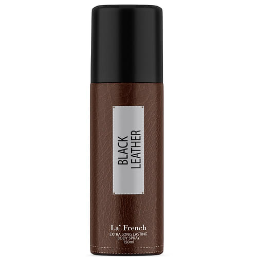 La French Black Leather Deodorant 150ml For Men | Long Lasting Deodorant | 24 Hours Odor Protection | Fresh Amber Woody and Musky Fragrance | All Day Freshness |Body Spray For Men image