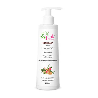 La Pink Methi Dana 8-In-1 Shampoo For Hair Fall Control | 100% Microplastic Free Formula | Suitable For All Hair Types | 250Ml image