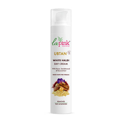 La Pink Ubtan White Haldi Day Cream With 100% Microplastic Free Formula For Blemish, Pigmentation, Dark Spot & Tan Removal | All Skin Types | 50G image