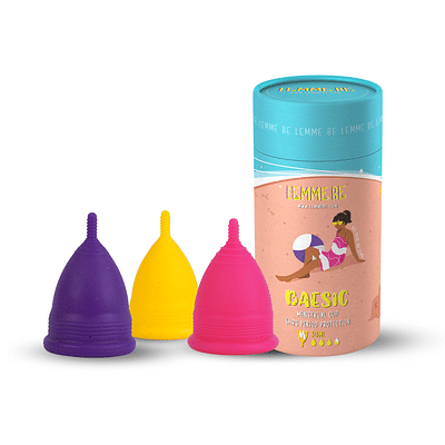 Lemme Be Reusable Menstrual Cup Basic Small Size Menstrual Cup with Pouch | No Leakage, Protection for Up to 6-8 Hours | 100% Medical Grade Silicone Cup (Small, Pink) image