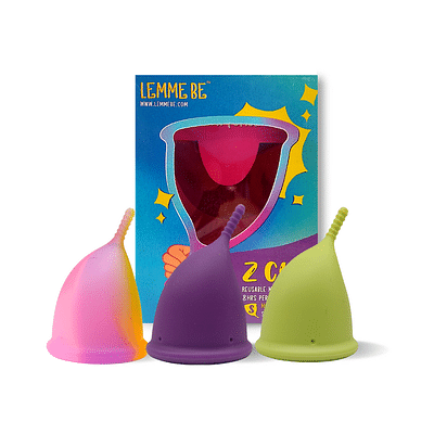 Lemme Be Z Cup - Reusable Menstrual Cup | Medium Size, Ultra Soft and Rash Free, FDA Approved | 25ml (Medium, Rainbow) image
