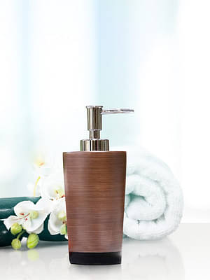 Liquid Soap Dispenser By Shresmo, Brown Polyresin Soap Dispenser For Kitchen, Bathroom Or Common Basin, Can Be Used For Hand Sanitizer, Shampoo & Conditioners. image