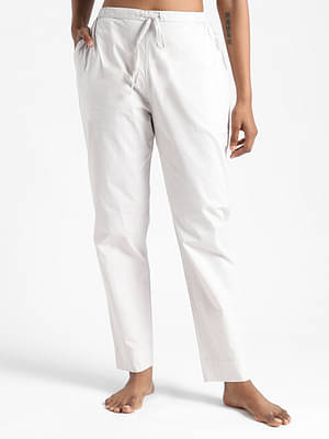 Livbio Organic Cotton & Natural Dyed Womens Ash Grey Color Slim Fit Pants image