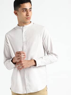 Livbio Organic Cotton & Naturally Dyed Mens Round Neck Ash Grey Shirt image