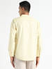 Livbio Organic Cotton & Naturally Dyed Mens Round Neck Lemon Yellow Shirt