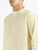 Livbio Organic Cotton & Naturally Dyed Mens Round Neck Lemon Yellow Shirt