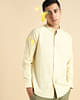 Livbio Organic Cotton & Naturally Dyed Mens Round Neck Lemon Yellow Shirt