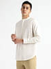 Livbio Organic Cotton & Naturally Dyed Mens Round Neck Light Cream Shirt