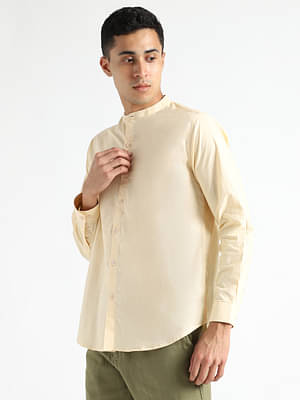 Livbio Organic Cotton & Naturally Dyed Mens Round Neck Pale Apricot Shirt image