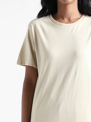 Livbio Organic Cotton & Naturally Fiber Dyed Lemon Yellow Women'S T-Shirt image
