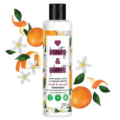 Love Beauty & Planet Curry Leaves, Biotin & Mandarin Paraben Free conditioner for long & strong hair -200ml image