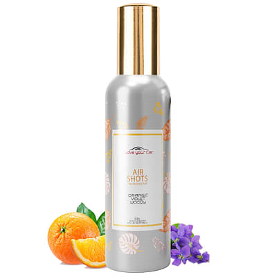 Love Your Car Air Shots Car Perfume with Orange, Violet, Woody – 85 ml No Gas | Long-Lasting Freshness, Air Refreshing Car Scent image