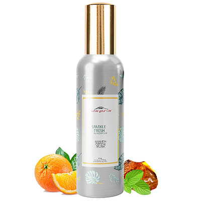 Love Your Car Sparkle Fresh Car Perfume with Green Ozone Musk – 85 ml | No Gas | Long-Lasting Freshness, Air Refreshing Car Scent image