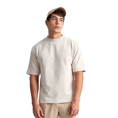 Ludic Chroma T - 240 Gsm | Relaxed Fit T-Shirt For Men | Beige image