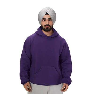 Ludic Core Hoodie - 340 GSM | Midweight Cotton Relaxed Fit Hoodies  with Fleece Lining - Purple image