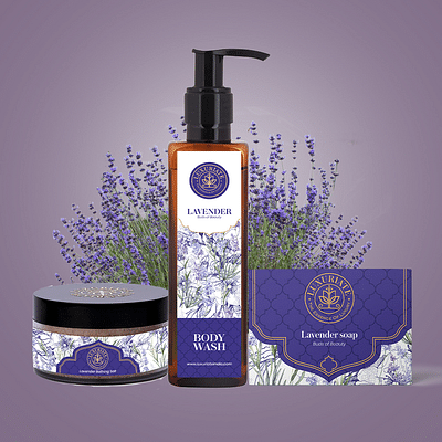 Luxuriate Combo Pack For Lavender Bath Salt (150 Gm), Lavender Soap (125 Gm) And Lavender Buds Of Beauty Fresh Body Wash (200 Ml) | (Combo Pack Of 3) image