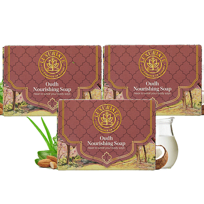 Luxuriate Naturally Oudh Nourishing Soap For Reduce Heat In The Body  - 125 Gm | (Combo Pack Of 3) image