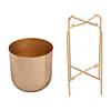Manor House Gold Finish Metal Planter With Stand 24 Inch Tall