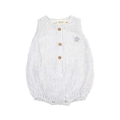 Masilo Organic Muslin Baby Romper - Grey Stripe image