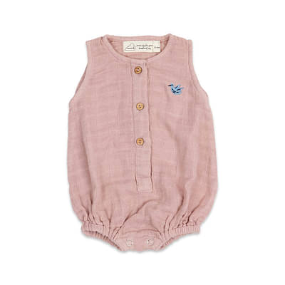 Masilo Organic Muslin Baby Romper - Old Rose image