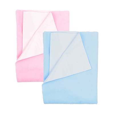 Moms Home Bed Protector Dry Sheet Medium Size Pink & Blue - Pack Of 2 image