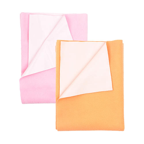 Moms Home Bed Protector Dry Sheet Medium Size Pink & Orange - Pack Of 2 image