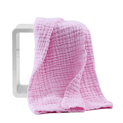 Moms Home Super Soft Absorbent Muslin 6 Layer Towel - Pink image