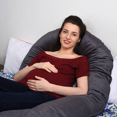 Mothersyard Full Body C Shape Maternity/Pregnancy Pillow - Baby Nursing Cushion & Maternity Pillow for Pregnant Women Made of 100% Velvet Pillow Cover - 3.5kg image